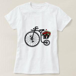 Flowers Bike T-Shirt Romantic - Schilderen
