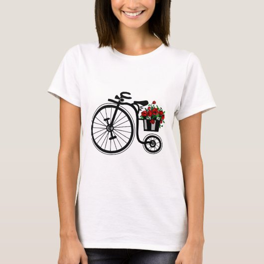 Flowers Bike T-Shirt Romantic - Schilderen (Voorkant)