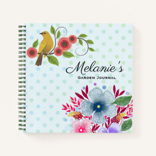  Flowers Bird gepersonaliseerd tuinjournaal Notitieboek