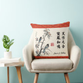 Flowers birds modern Chinese wedding wish Kussen (Stoel)