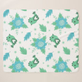 Flowers Birds Pattern Sherpa Deken (Voorkant (horizontaal))