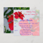  Flowers Birthday Party Kaart (Voorkant / Achterkant)