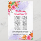 Flowers Birthday Word Search Game (Voorkant)