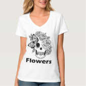 Flowers black and white t-shirt (Voorkant)