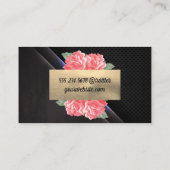 Flowers Black Texture Mesh Background Visitekaartje (Achterkant)