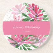 Flowers Bloom Original Art Waterverf Monogramed Zandsteen Onderzetter (Voorkant)