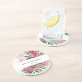 Flowers Bloom Original Art Waterverf Monogramed Zandsteen Onderzetter (Zijkant)