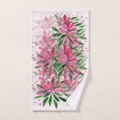 Flowers Bloom Original Art Work Waterverf Bad Handdoek (Handdoek)
