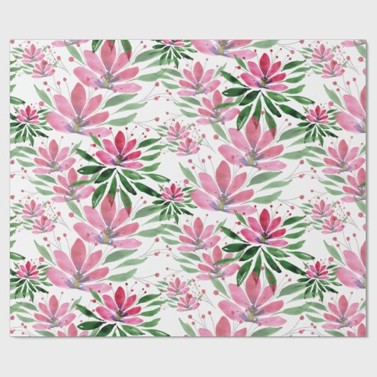 Flowers Bloom Original Art Work Waterverf Cadeaupapier (Vlak)