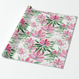 Flowers Bloom Original Art Work Waterverf Cadeaupapier