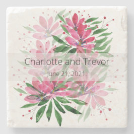 Flowers Bloom Original Art Work Waterverf Stenen Onderzetter