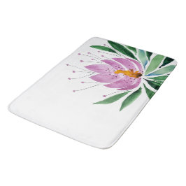 Flowers Bloom Violet Lotus Waterverf Art Badmat