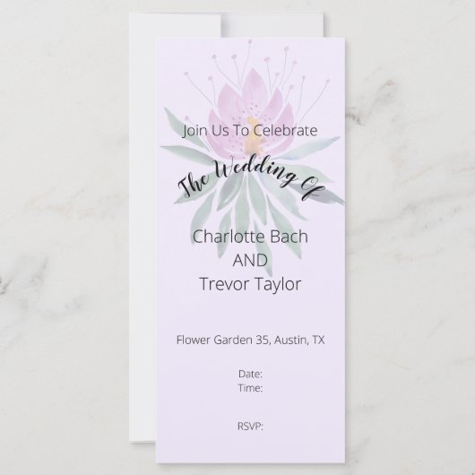 Flowers Bloom Violet Original Art Work Waterverf Kaart (Achterkant)