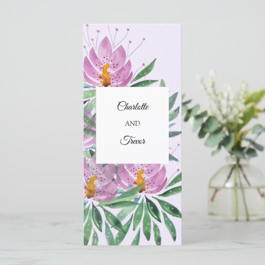 Flowers Bloom Violet Original Art Work Waterverf Kaart (Staand voorkant)