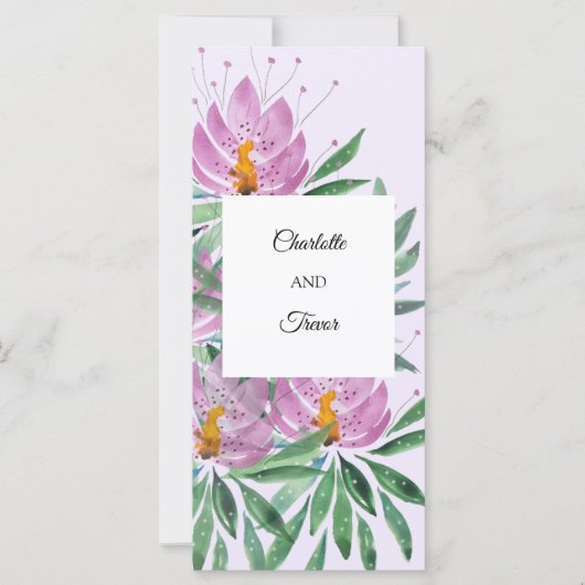 Flowers Bloom Violet Original Art Work Waterverf Kaart (Voorkant)