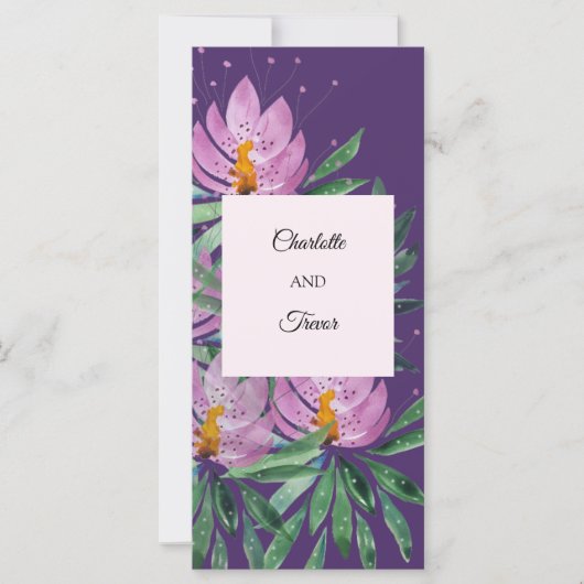 Flowers Bloom Violet Original Art Work Waterverf Kaart (Voorkant)