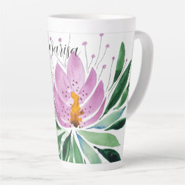 Flowers Bloom Violet Original Art Work Waterverf Latte Mok