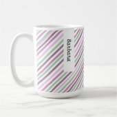 Flowers Bloom Violet Waterverf Chic Stripes Koffiemok (Links)