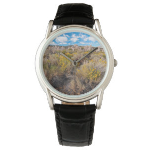 Flowers Blooming Sagebrush California Horloge