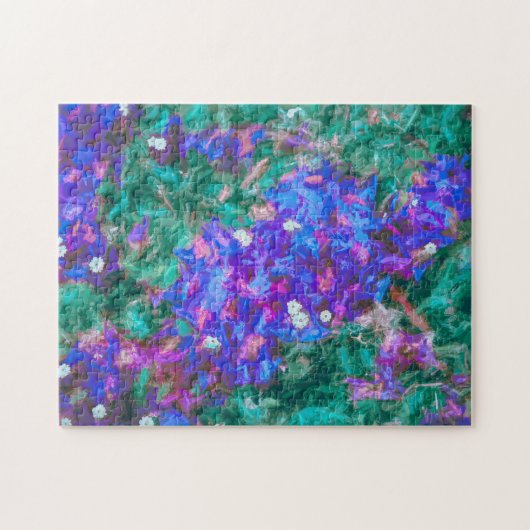 Flowers Blue Bougainvillea Waterverf Floral Legpuzzel (Horizontaal)