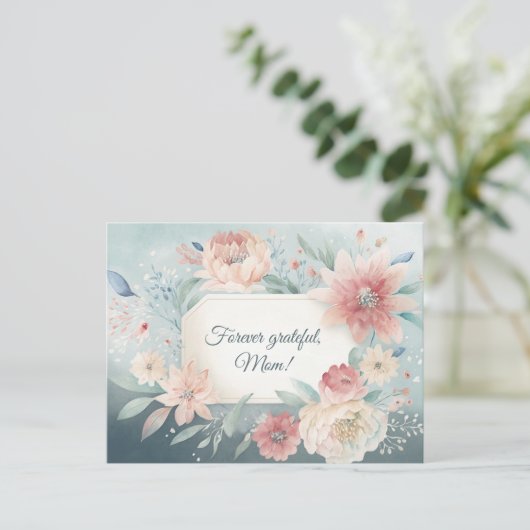 Flowers Blue Briefkaart (Staand voorkant)