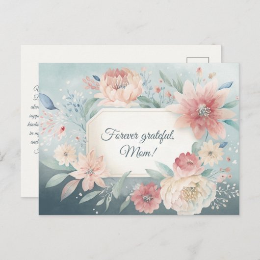 Flowers Blue Briefkaart (Voorkant / Achterkant)