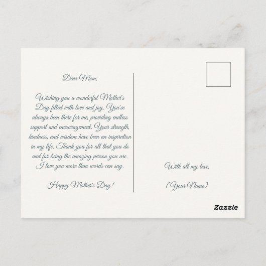 Flowers Blue Briefkaart (Achterkant)