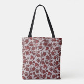 Flowers Bohemian Chic Floral Boho Red Gray Tote Bag (Achterkant)