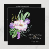 *~*Flowers Boho AR15 QR RSVP Wedding Kaart (Voorkant / Achterkant)