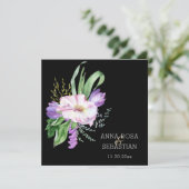 *~*Flowers Boho AR15 QR RSVP Wedding Kaart (Staand voorkant)