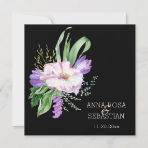 *~*Flowers Boho AR15 QR RSVP Wedding Kaart