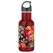 Flowers Boho Floral Bold Pattern - Gold Pink Rose Waterfles (Voorkant)