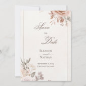 Flowers Boho paarse save the date Kaart (Voorkant)