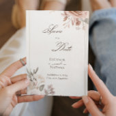 Flowers Boho paarse save the date Kaart