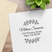 Flowers Botanical Wreath Shaded Address Rubberstempel