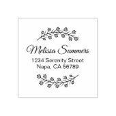 Flowers Botanical Wreath Shaded Address Rubberstempel (Afrduk)