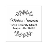 Flowers Botanical Wreath Shaded Address Zelfinktende Stempel (Design)
