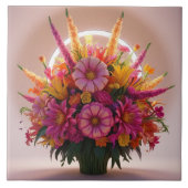 Flowers bouquet Ceramic tile Tegeltje (Voorkant)