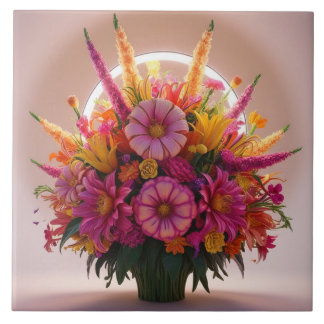 Flowers bouquet Ceramic tile Tegeltje