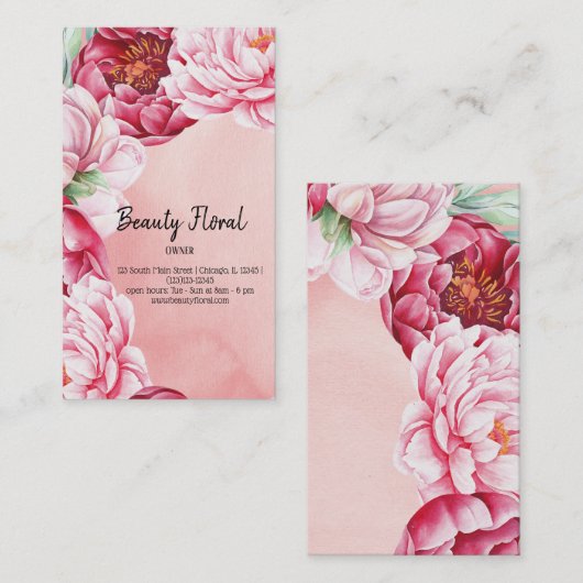 Flowers Bouquet Florist Visitekaartje (Voorkant / Achterkant)