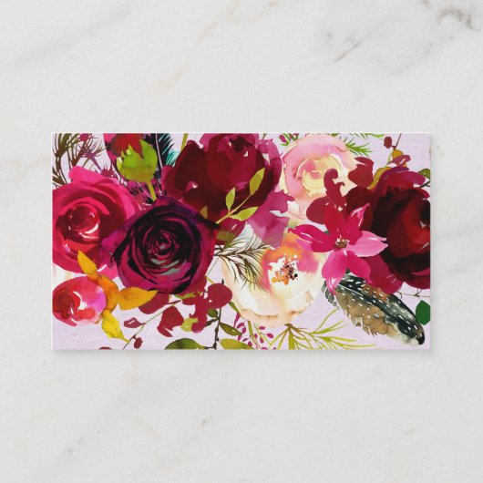 Flowers Bouquet Florist Visitekaartje (Achterkant)