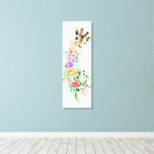 Flowers Bouquet Giraffe Canvas Print - schilderen (Insitu (Houten vloer))