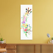 Flowers Bouquet Giraffe Canvas Print - schilderen (Insitu (Woonkamer))