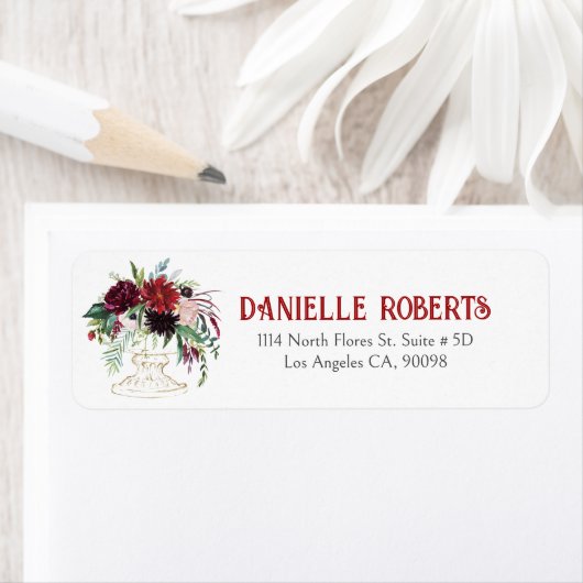 Flowers bouquet gold  vase etiket (Insitu)