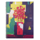 Flowers Bouquet Vase Schilderen Abstracte achtergr Notitieboek (Voorkant)