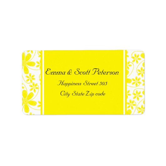 Flowers Bruiloft retour adreslabel Etiket (Voorkant)