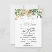 Flowers Brunch Mint Green Gold Waterverf White Kaart (Voorkant)