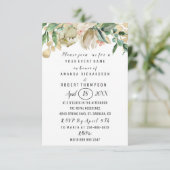 Flowers Brunch Mint Green Gold Waterverf White Kaart (Staand voorkant)