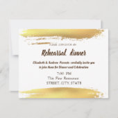 Flowers Brush Stroke Wedding Rehearsal Dinner Kaart (Voorkant)