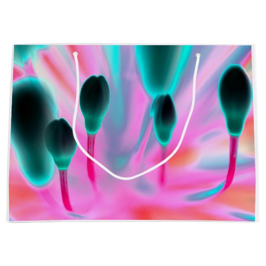 Flowers Buds Floral Fantasy Design Gift Bag Groot Cadeauzakje (Voorkant)